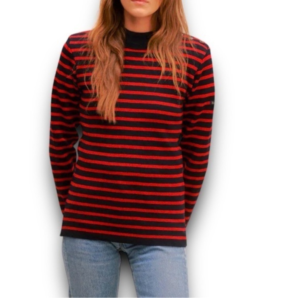 Vintage Tricots Calayan de Luxe French Wool Nautical Breton Stripe Sweater Small
